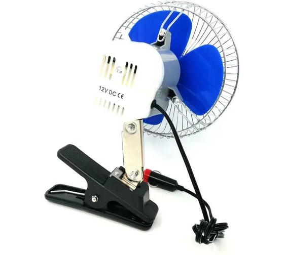 Вентилятор Megapower M-502C 16см 6 с решеткой металл на прищепке 12V M-502C-12