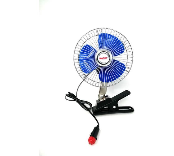 Вентилятор Megapower M-502C 16см 6 с решеткой металл на прищепке 12V M-502C-12