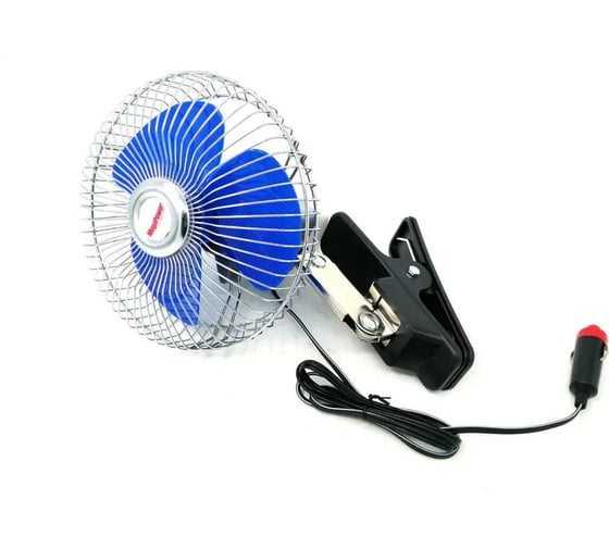 Вентилятор Megapower M-502C 16см 6 с решеткой металл на прищепке 12V M-502C-12
