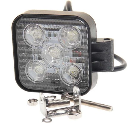 Фара рабочего света квадратная 81х81x38мм 20Вт 5 LED Flood 12-24V Megapower M-370-30-004 534292