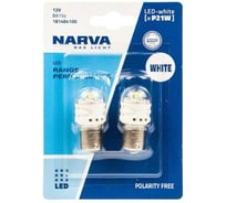Автолампа P21W LED WHITE BA15s блистер, 2шт 12V Narva 181484100 008966