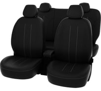 Чехлы PSV Chevrolet Niva 2002 2020 г черный, отстрочка белая, экокожа Оригинал 126503