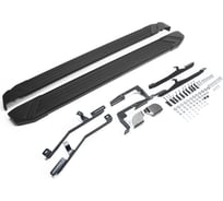 Пороги на автомобиль Rival Black для Hyundai Santa Fe III 2012-2018 г.в./Santa Fe Premium 2015-2016 г.в., 180 см, 2 шт., алюминий F180ALB.2305.2