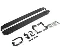 Пороги на автомобиль Rival Black для Hyundai Santa Fe IV 2018-2021 г.в., 180 см, 2 шт., алюминий F180ALB.2307.1