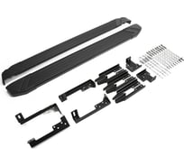 Пороги на автомобиль Rival Black для Lada Largus универсал 2012-2021 г.в./Largus Cross универсал 2014-2021 г.в., 193 см, 2 шт., алюминий F193ALB.6001.2