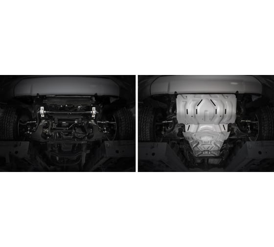 Защита радиатора, картера, КПП и РК Rival усиленная, серая для Fiat Fullback V - 2.4D K222.4052.1