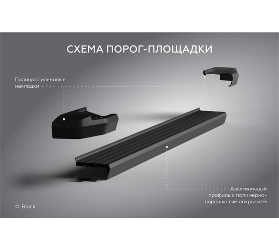 Rival Пороги на автомобиль "Black" Haval F7 2019-2024/F7x 2019-н.в., F180ALB.9403.1