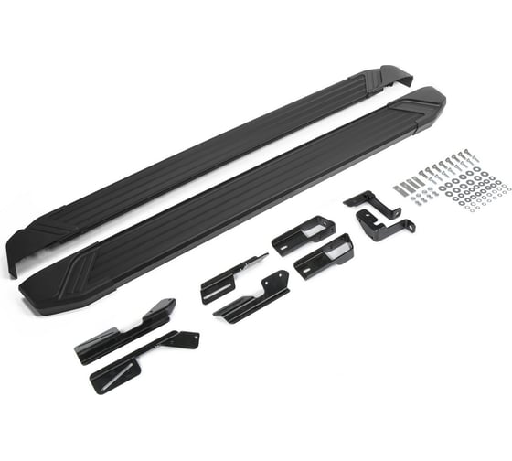 Пороги на автомобиль Rival Black для Peugeot 3008 II 2016-н.в., 180 см, 2 шт., алюминий F180ALB.4301.1
