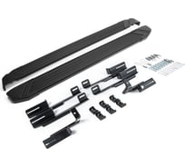 Пороги на автомобиль Rival Black для Mitsubishi Eclipse Cross 2018-2021 г.в., 180 см, 2 шт., алюминий F180ALB.4007.1