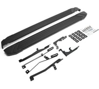 Пороги на автомобиль Rival Black для Hyundai Grand Santa Fe 2013-2018 г.в., 180 см, 2 шт., алюминий F180ALB.2306.2