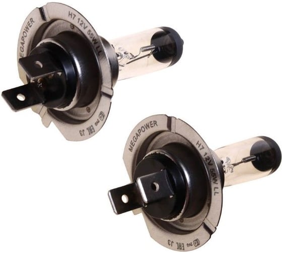 Автолампа MEGAPOWER H7 55 PX26d LONG LIFE бокс, 2шт 12V M-37033031