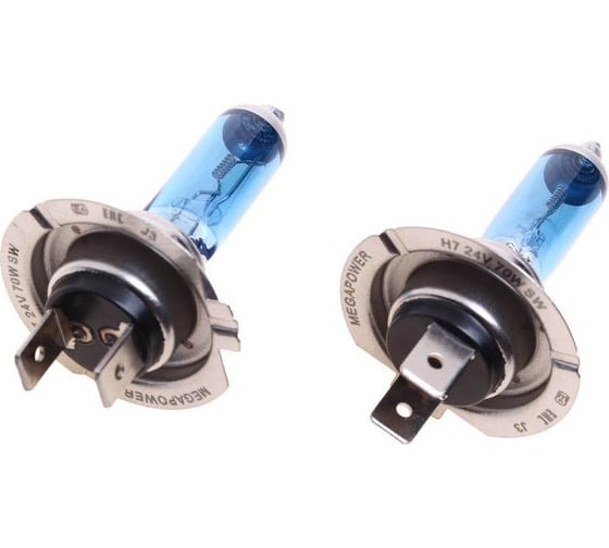 Автолампа MEGAPOWER H7 70 PX26d BLUE WHITE 4300K бокс, 2шт 24V M-37033035