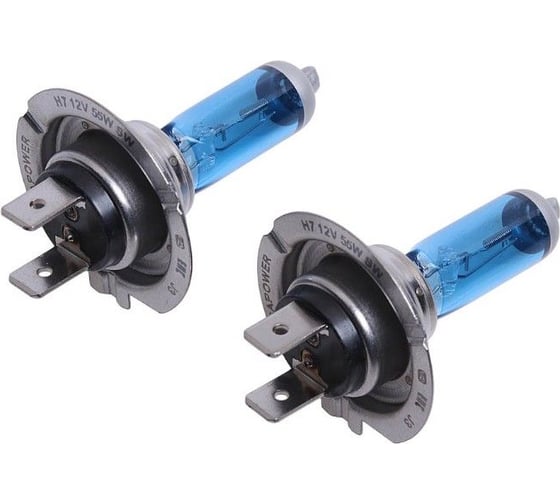 Автолампа MEGAPOWER H7 55 PX26d BLUE WHITE 4300K бокс, 2шт 12V M-37033030