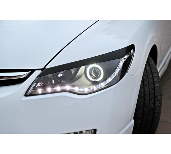 Накладки-реснички на передние фары Русская Артель для Honda Civic седан 2006-2009 г.в. REHC-013500