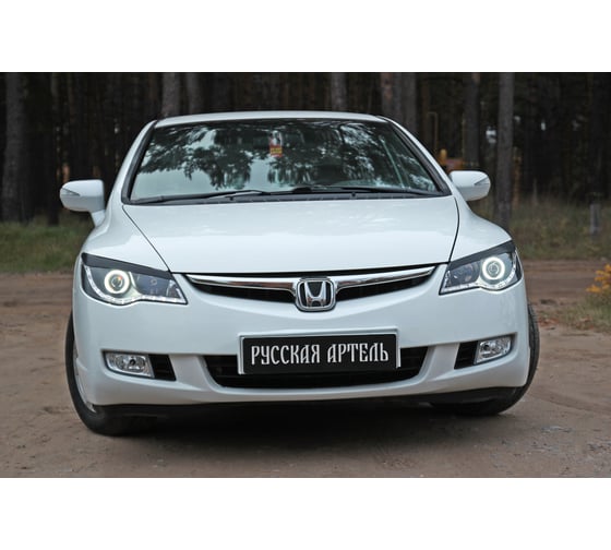 Накладки-реснички на передние фары Русская Артель для Honda Civic седан 2006-2009 г.в. REHC-013500