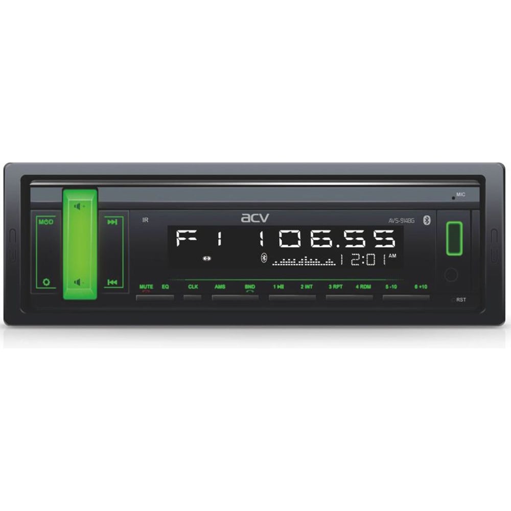 Магнитола ACV 1din/зеленая/Bluetooth/USB/AUX/SD/FM/4х50 ACV AVS-914BG ...