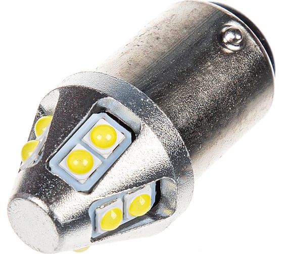 Автолампа SKYWAY диод S25 (P21/5W) 12/24V 10 SMD диода 2-конт BAY15d Белая компл.2 шт S08201568
