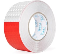 Светоотражающая лента Vell бело-красная RT, в полоску, 50 мм х 30 м 1376515