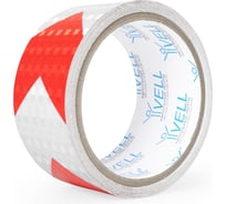 Светоотражающая лента Vell бело-красная RT, стрелка, 50 мм х 5 м 1376493