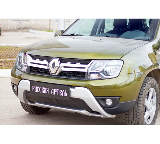 Защитная сетка решетки переднего бампера Русская Артель для Renault Duster 2015- SRR-135202
