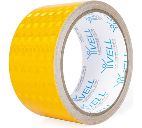 Светоотражающая лента Vell желтая RT, 50 мм х 4,5 м 1376481