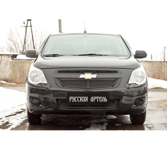 Защитная сетка решетки переднего бампера Русская Артель для Chevrolet Cobalt (седан) 2013- SRC-134602