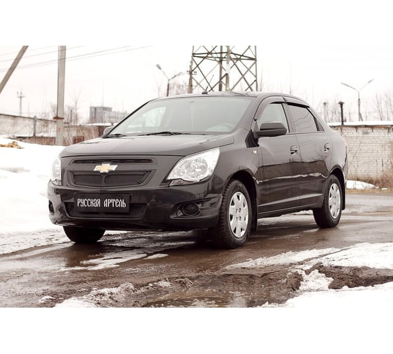 Защитная сетка решетки переднего бампера Русская Артель для Chevrolet Cobalt (седан) 2013- SRC-134602