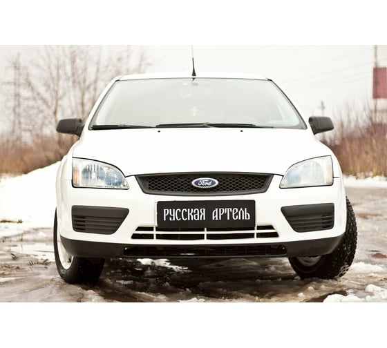 Зимняя заглушка решетки переднего бампера Русская Артель для Ford Focus II 2005-2008 ZRFF2-051802