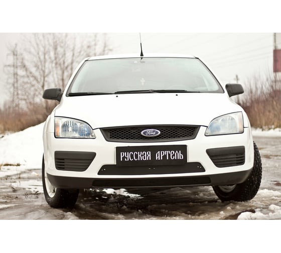 Зимняя заглушка решетки переднего бампера Русская Артель для Ford Focus II 2005-2008 ZRFF2-051802