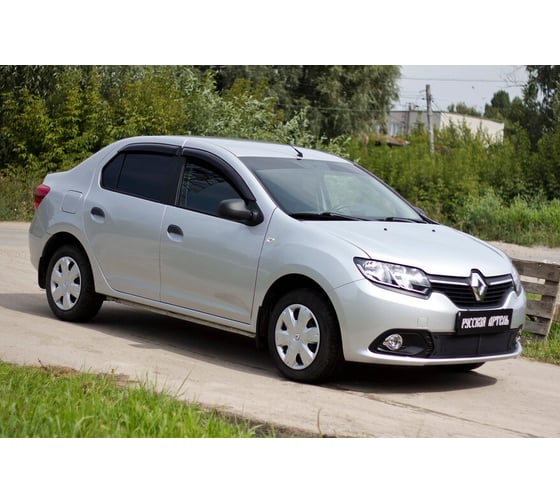 Защитная сетка решетки переднего бампера Русская Артель для Renault Logan 2014- SRR-134902