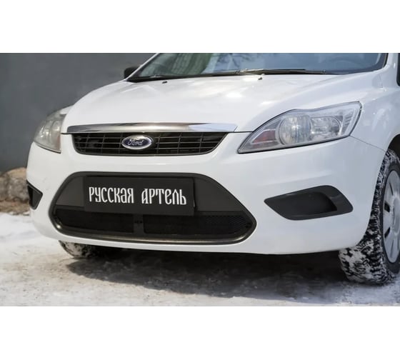 Защитная сетка решетки переднего бампера Русская Артель для Ford Focus II 2008-2010 SRF-139002