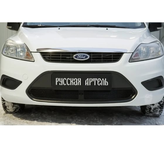 Защитная сетка решетки переднего бампера Русская Артель для Ford Focus II 2008-2010 SRF-139002