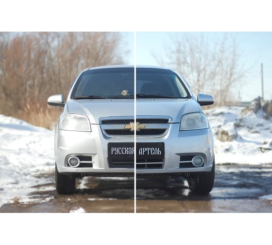Защитная сетка переднего бампера Русская Артель для Chevrolet Aveo седан 2007-2012 SRC-134102
