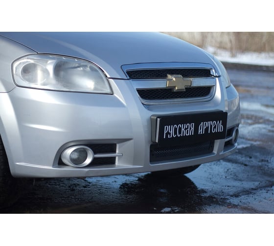 Защитная сетка переднего бампера Русская Артель для Chevrolet Aveo седан 2007-2012 SRC-134102