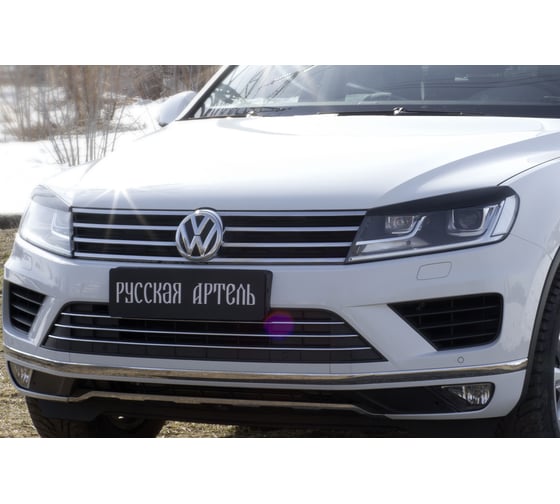 Накладки-реснички на передние фары Русская Артель для Volkswagen Touareg 2014- г.в. REV-082100