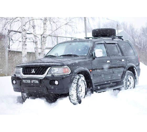 Зимняя заглушка решетки переднего бампера Русская Артель для Mitsubishi Pajero Sport 1998-2004 ZRMPS-054002