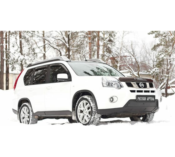Зимняя заглушка решетки переднего бампера Русская Артель для Nissan X-trail 2011-2015 (T31) рестайлинг ZNXT-052302