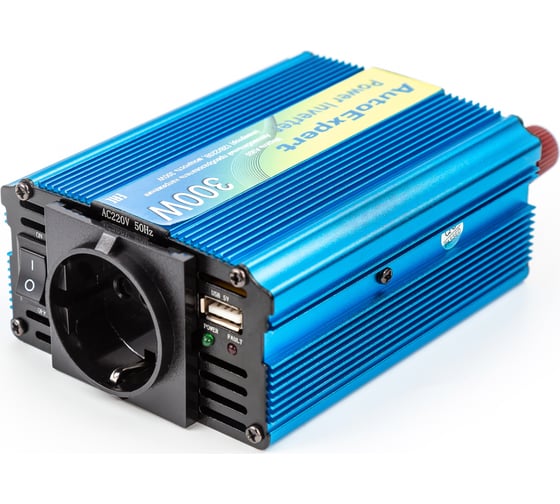 Автомобильный преобразователь напряжения (инвертор) AutoExpert  A300, 12V/220V, 300W, евро-розетка, USB выход 5V/1A 1