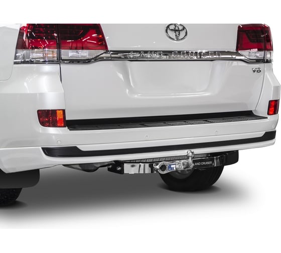 Фаркоп торцевой для Toyota Land Cruiser 200 рестайлинг Executive TRD 2015-н.в. нержавеющая насадка Rival F.5703.005