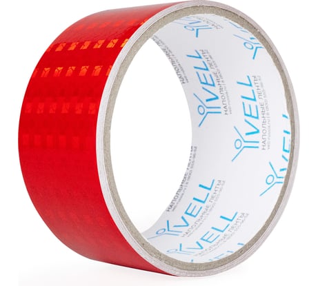 Светоотражающая лента Vell красная RT, 50 мм х 2,5 м 1376484