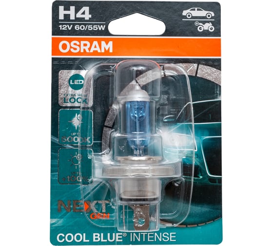 Автолампа Osram H4 60/55 P43t-38+100% COOL BLUE INTENSE NextGen до 5000K 12V 64193CBN-01B 1