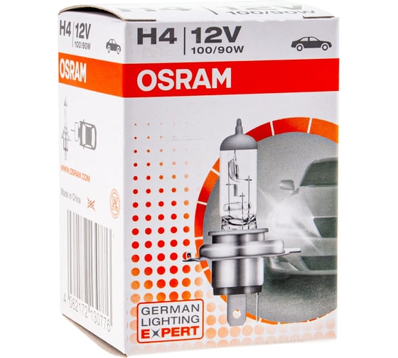 Автолампа Osram H4 (100/90) P43t-38 12V 62204CLC 1