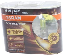 Автолампа H16 19 PGJ19-3 FOG BREAKER 2600К евробокс 2 штуки 12В 62219FBR-HCB Osram 070022