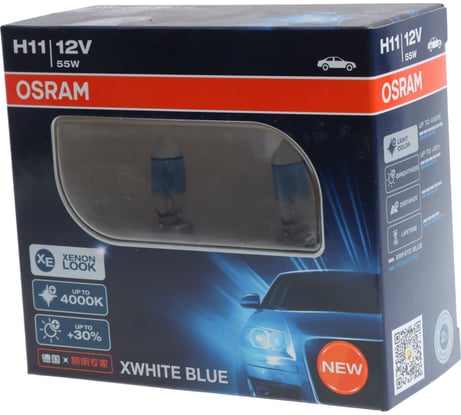 Автолампа H11 (55) PGJ19-2+30 XWHITE BLUE евробокс 2 штуки 4000К 12В 62211XWB-HCB Osram 056170