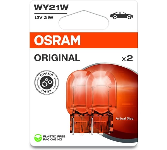 Автолампа Osram 10XBLI2 (WX3*16d) (блистер, 2шт) YELLOW 12V 7504-02B