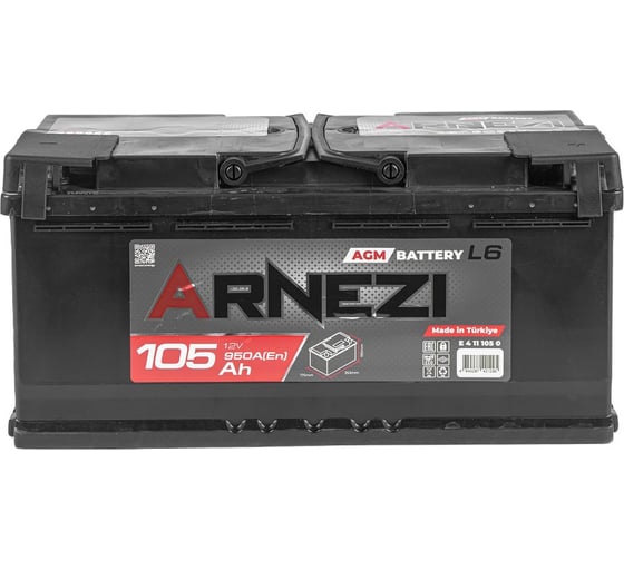 Аккумулятор Arnezi AGM Start-stop 105 А/ч обратный R+ 390x175x190 L6 EN 950 А E4111050