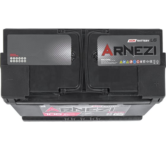 Аккумулятор Arnezi AGM Start-stop 105 А/ч обратный R+ 390x175x190 L6 EN 950 А E4111050