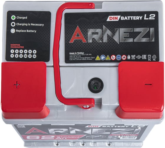 Аккумулятор Arnezi DIN SMF 62 А/ч прямой L+ 242x175x190 L2 EN 610 А E1040621