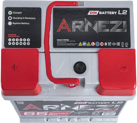 Аккумулятор Arnezi DIN SMF 65 А/ч прямой L+ 242x175x190 L2 EN 620 А E1040651