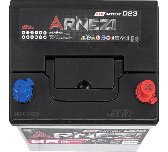 Аккумулятор Arnezi EFB Start-stop 65 А/ч обратный R+ 230x172x225 D23 EN 560 А E3170650
